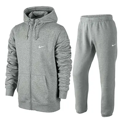 (Grey, M) Nike Mens Club Fleece Tracksuit Set