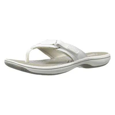 Clarks Women's Breeze Sea Flip-Flop New White Synthetic