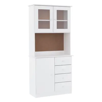 (white) vidaXL Highboard Sideboard Side Cabinet Storage Cabinet Solid Wood Pine ALTA