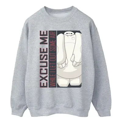 (3XL, Sports Grey) Disney Mens Big Hero Baymax Excuse Me Some Air Sweatshirt