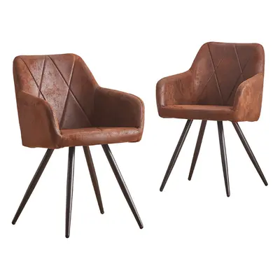 (BROWN) 2X Velvet Dining Chairs Metal Legs Kitchen home