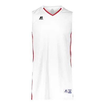 Russell 4B1VTB.WTR.M Youth Legacy Basketball Jersey, White & True Red - Medium