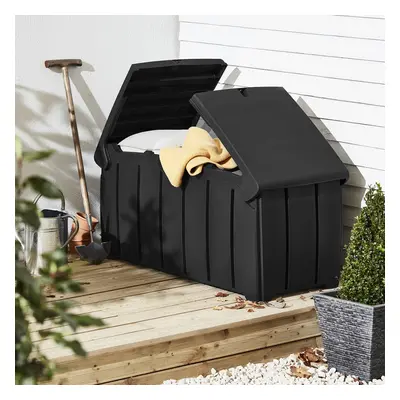 Charles Bentley Ward 322L Storage Box- Black H60 x L115 x W55cm Butterfly Lid Weather Proof Robu