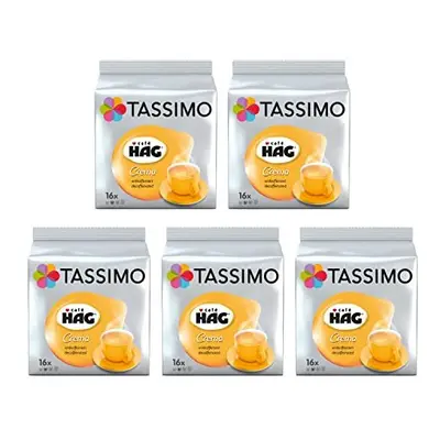 Tassimo Cafe HAG Crema Decaffeinated Coffee Pods - Packs (80 Drinks)