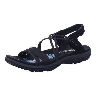 Skechers Women's Reggae Slim-Takes Two Flat Sandal Black/Black