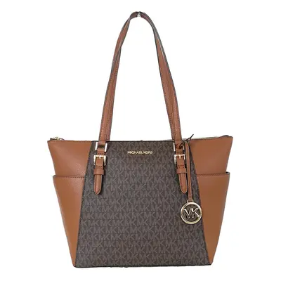 Michael Kors Charlotte Signature Large Top Zip Tote - Brown