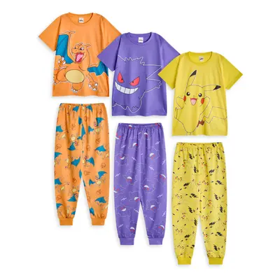 (5-6 Years) Pokemon Multi-Pack of Short Sleeve Long Leg Pyjama Set (Boys Multicoloured)