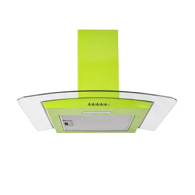 SIA CGH60GN 60cm Green Curved Glass Chimney Cooker Hood Kitchen Extractor Fan