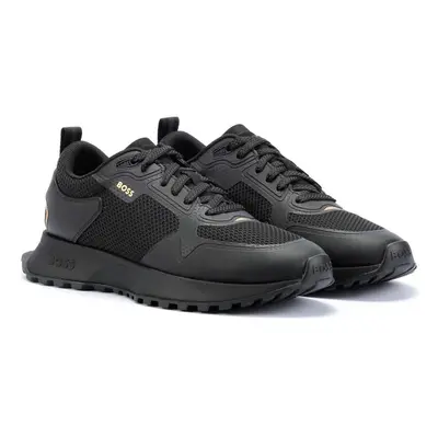 (Black, (Adults')) Boss Jonah Running Mesh Men's Black/Gold Trainers