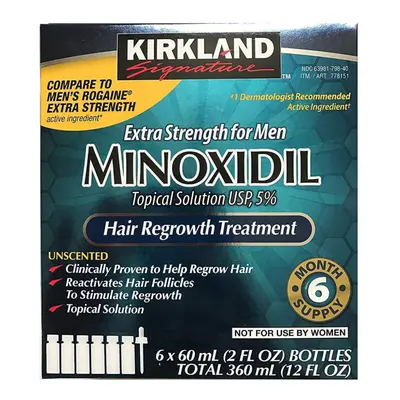 Kirkland Signature Pack Of Minoxidil 5% Extra Strength Hair Regrowth Treatment 60ml | Topical So