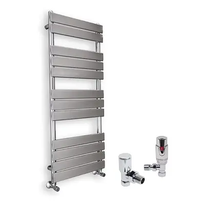 (Chrome, x 500mm) WarmeHaus Designer Bathroom Flat Panel Heated Towel Rail Radiator Ladder Rad w