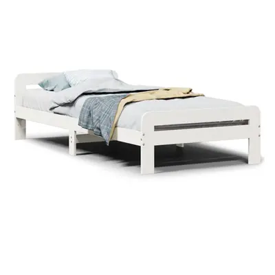 (white, x cm) vidaXL Bed Frame without Mattress Bed Base Solid Wood Pine