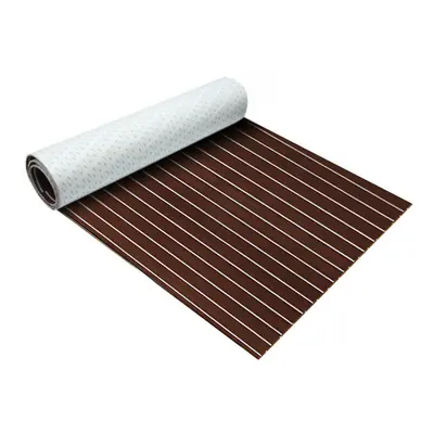 (Dark Brown + White Stripes) Styles 900x2000x5mm Marine Flooring Faux Teak EVA Foam Decking Shee