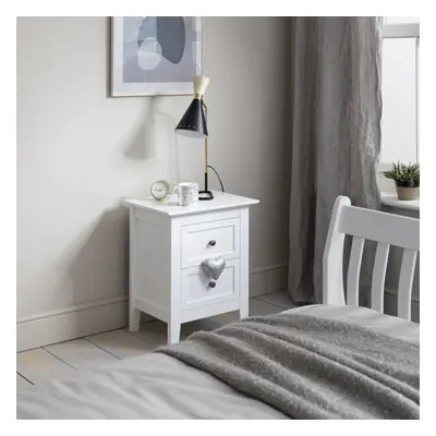 Karlstad Bedside Table with Drawers in Classic White