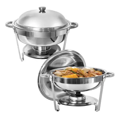 (2 pack, QT/5.5L) Round Chafing Dish Buffet Server Stainless Steel