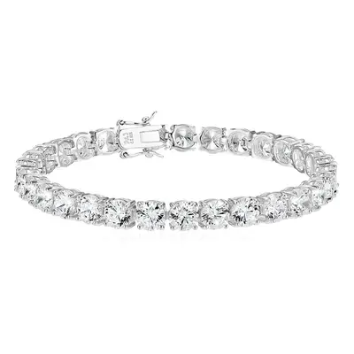 Amazon Essentials Platinum Plated Sterling Silver Round cut cubic Zirc