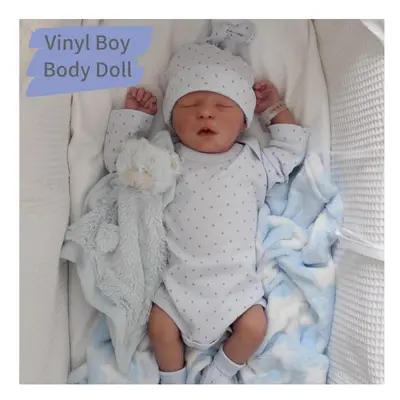 (Vinyl Boy Body Doll) 43CM Reborn Baby Doll Silicone Vinyl Cloth Preemie Doll Already Finished 3