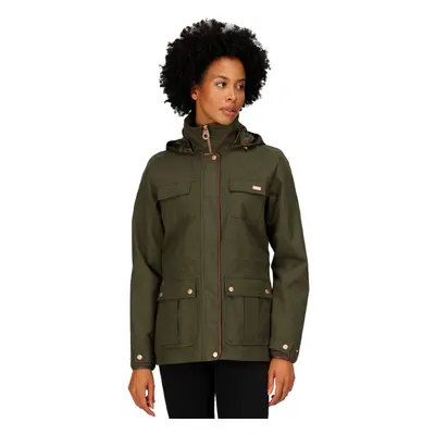 (16, Dark Khaki) Regatta Womens Alixa Waterproof High Collar Outdoor Walking Jacket - Dark Khaki