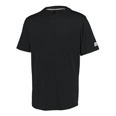 Russell 3R7X2M.BLK.2XL Adult Performance Two-Button Solid Jersey, Black - 2XL