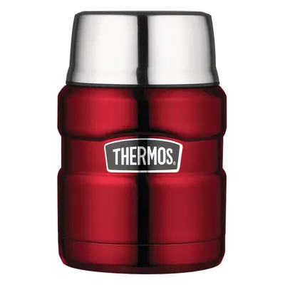 Thermos Stainless King Ounce Food Jar with Folding Spoon Cranberry