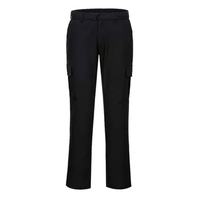 (34R, Black) Portwest Mens Stretch Slim Cargo Trousers