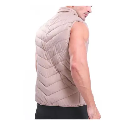 (S) Electric Waistcoat Heated Cloth Jacket USB Thermal Warm Heated Pad Body Warmer Khaki