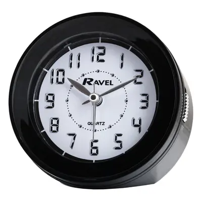 Ravel Quartz Alarm Clock, Black, 9x6x9 cm