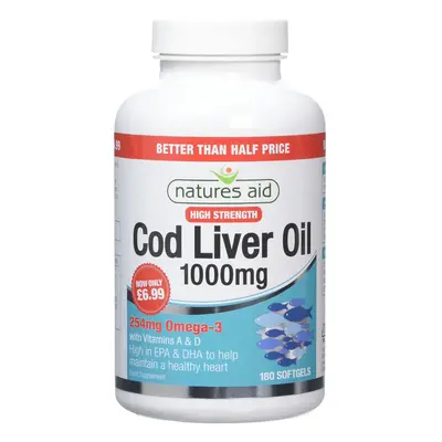 Natures Aid Cod Liver Oil 1000mg (High Strength) - Pack of Capsules