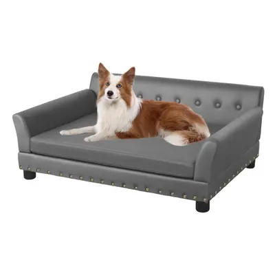 Luxury Leather Dog Sofa Bed Large Pet Couch L(96x72x40cm)