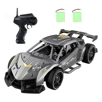 (Silver, Two Batteries) Alloy 1/24 Scale Km/h mins Electric Vehicle RC Drag Cars Super Cars Larg