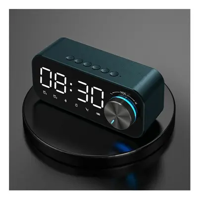 (Blue) Bluetooth Subwoofer Music Player Speaker Alarm Clock With FM Radio Broadcast And Dual Ala