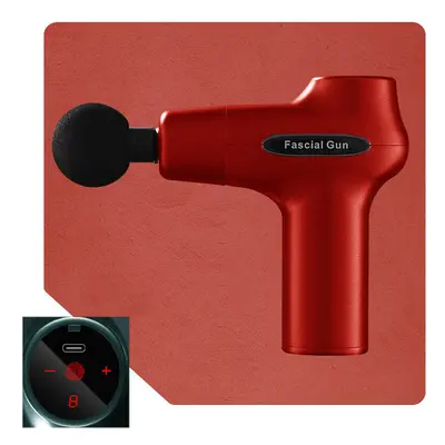 (Red) Smart Massage 5W Gear Adjustable Type-C Rechargeable Body Shoulder Back Neck Massager Deep