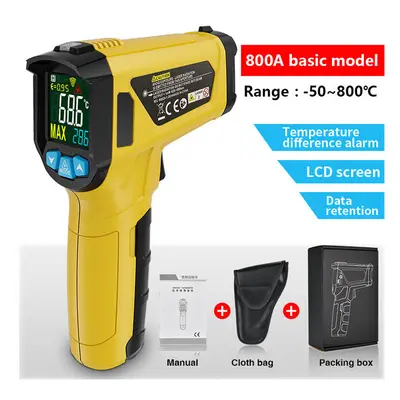 (800A) -50~800 LCD Color Display Non-Contact Infrared Thermometer High Temperature Infrared Lase