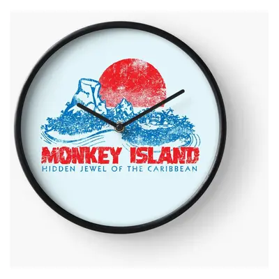 (Monkey Island=5072) Wall Clock Inch Funny Mantel & Tabletop Art Decor for Home Bedroom Office