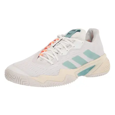 adidas Women's Barricade Tennis Shoe White/White/Orbit Grey (Parley)