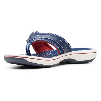 Clarks Women's Breeze Sea Flip-Flop Navy/Red Synthetic