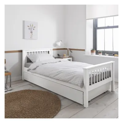 (White, Hampshire Single Bed Frame with Olaf Trundle) Hampshire Single Bed Frame with Choice of 