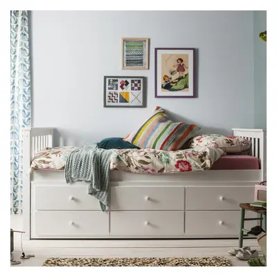 Loki Day Bed with Pullout Drawers and Trundle Underbed in White