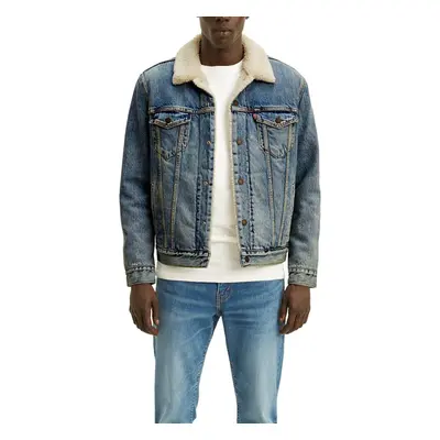 Levi's Men's Type III Sherpa Jacket, Mustard Blue Denim