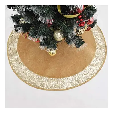 Gireshome Gold Velvet Center, Glitter Blingbling Extra Large Christmas Tree Skirt - 36inch