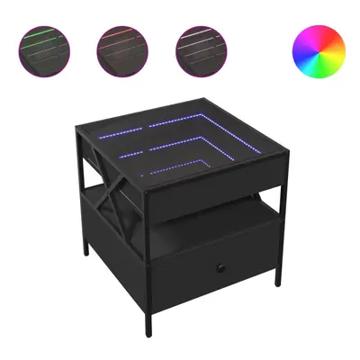 (black, x x cm) vidaXL Coffee Table with Infinity LED Hallway Accent End Table Side Table