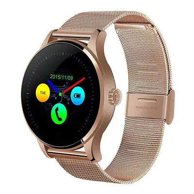 (Rose Gold) Round Screen MTK2502 Heart Rate Monitor Bluetooth Pedometer Smartwatch For Android I