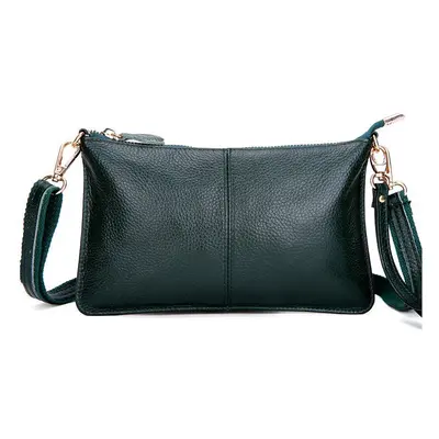 (Dark Green) Women Genuine Leather Day Clutches Candy Color Bags Women's Fashion Crossbody Bags 