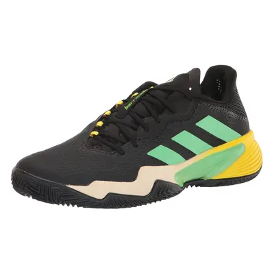 adidas Men's Barricade Tennis Shoe White/Beam Green/Beam Yellow 10.5