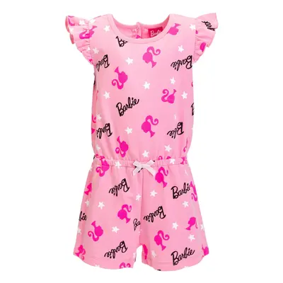 Barbie Toddler Girls French Terry Sleeveless Romper Pink 4T