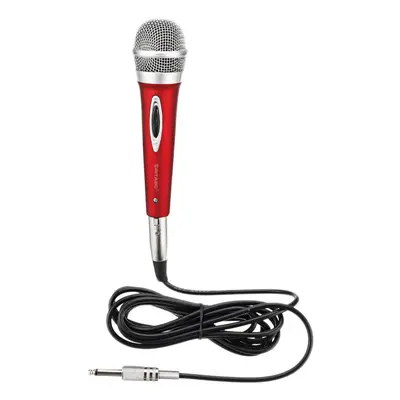 (Red) Moving Coil Wired Microphone for Conference Teaching Karaoke