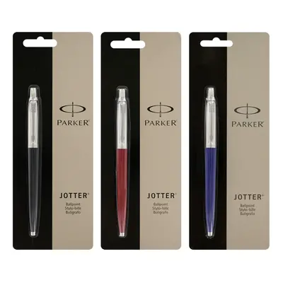 Parker Jotter Colours - Black + Blue + Red Ballpoint Pen 1.0mm