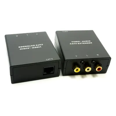 kenable Composite Video & Stereo Audio Extender Over Ethernet RJ45 Balun