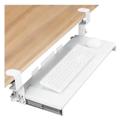 VIVO Large Height Adjustable Under Desk Keyboard Tray C-clamp Mount