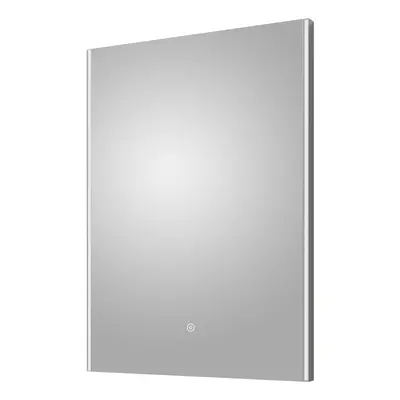 Minimalist Rectangular LED Illuminated Touch Sensor Mirror with Demister, 700mm x 500mm - Chrome